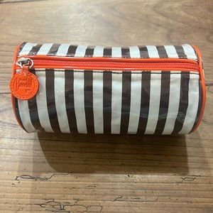 Henri Bendel never used signature brown and white stripe make up bag